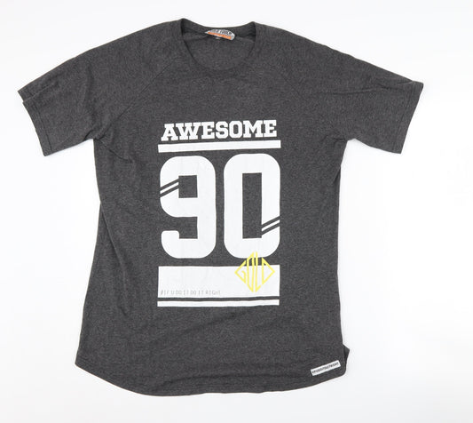 Gold Touch Men's Grey 90s XL Graphic T-Shirt