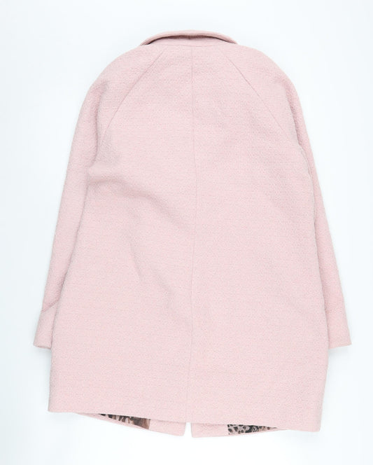 Bonmarché Women's Pink Mid-Length Coat Size 14