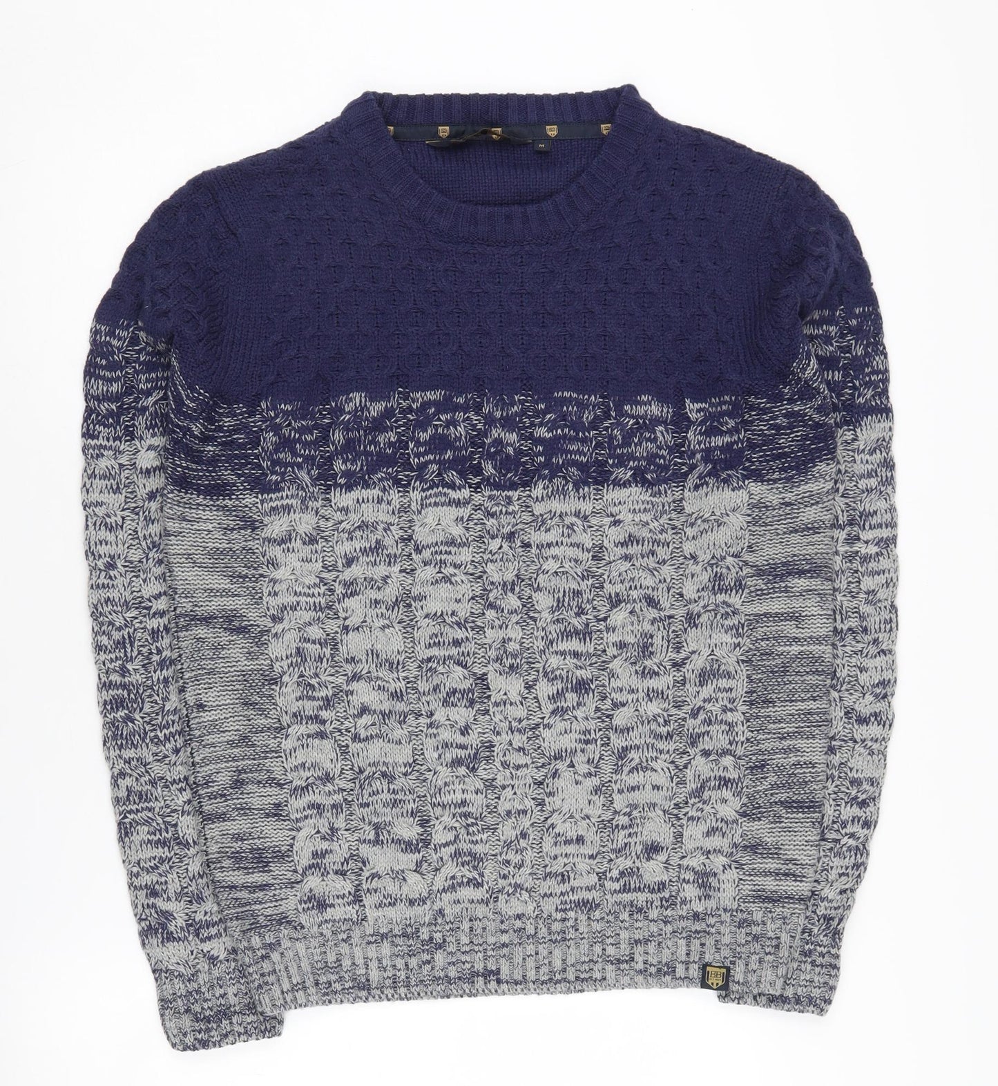 Broadbent & Boothroyd Men's Blue Grey Pullover Jumper M