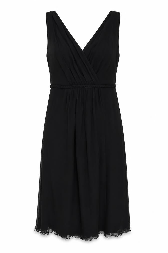 Wallis Women's Black Sleeveless V-Neck Dress - Size 14