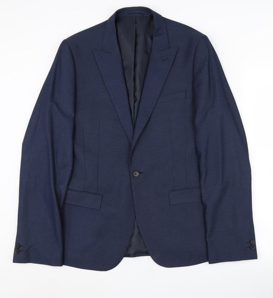 Moss London Men's Blue Blazer Size 40L