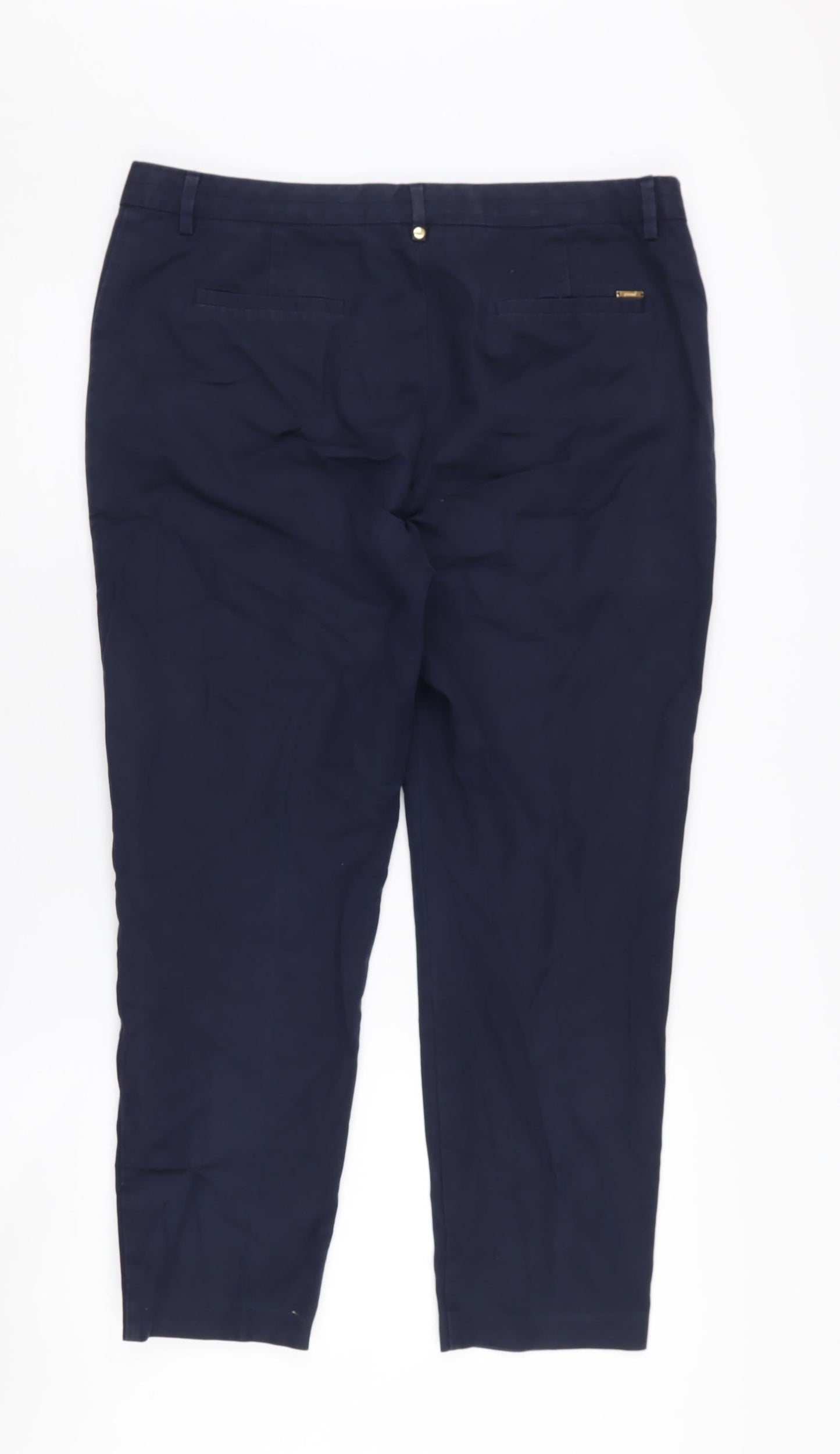 Marks and Spencer Women's Blue Regular Fit Trousers
