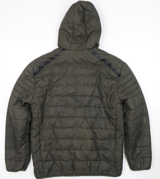New Balance Men's Green Puffer Jacket M Full Zip
