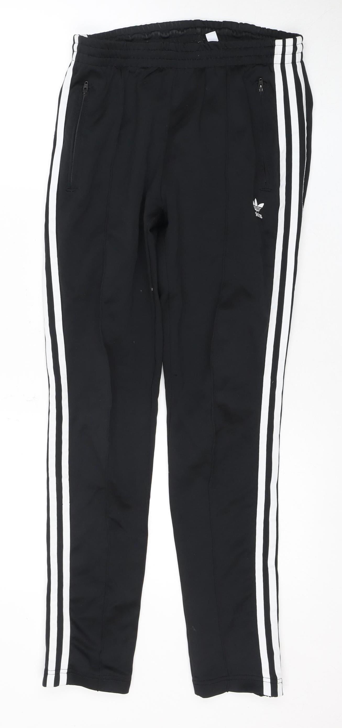 Adidas Unisex Black Track Pants Size 10 Athletic Style
