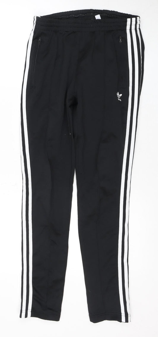Adidas Unisex Black Track Pants Size 10 Athletic Style