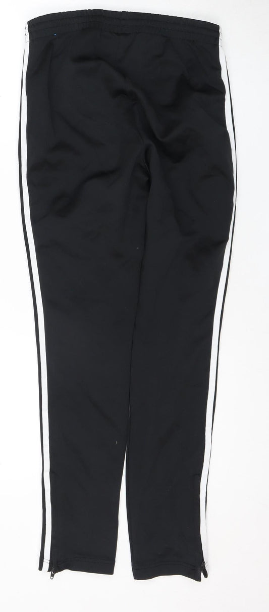 Adidas Unisex Black Track Pants Size 10 Athletic Style