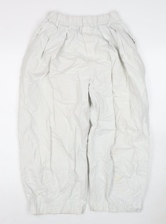 Oreta Women's White Cotton Trousers Size L
