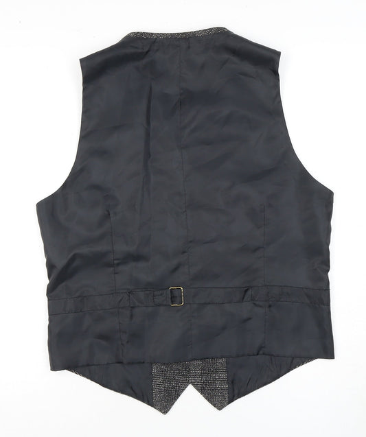 C&A Men's Grey Check Waistcoat, Size 40R