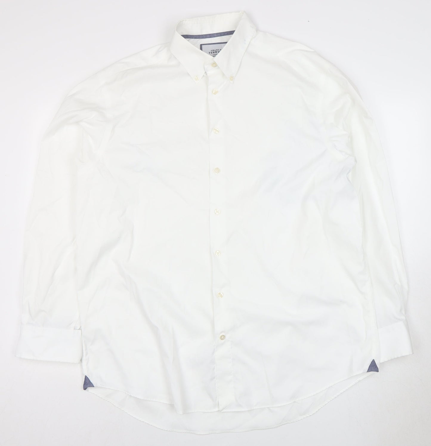 Charles Tyrwhitt Men's White Dress Shirt SS Regular Fit
