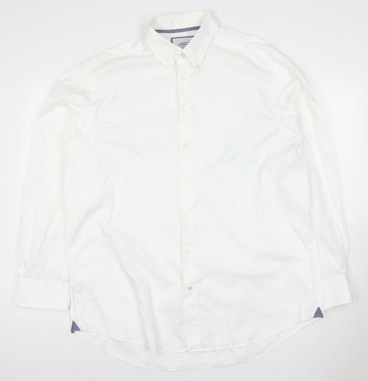 Charles Tyrwhitt Men's White Dress Shirt SS Regular Fit