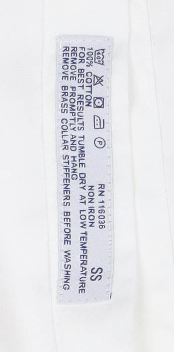 Charles Tyrwhitt Men's White Dress Shirt SS Regular Fit