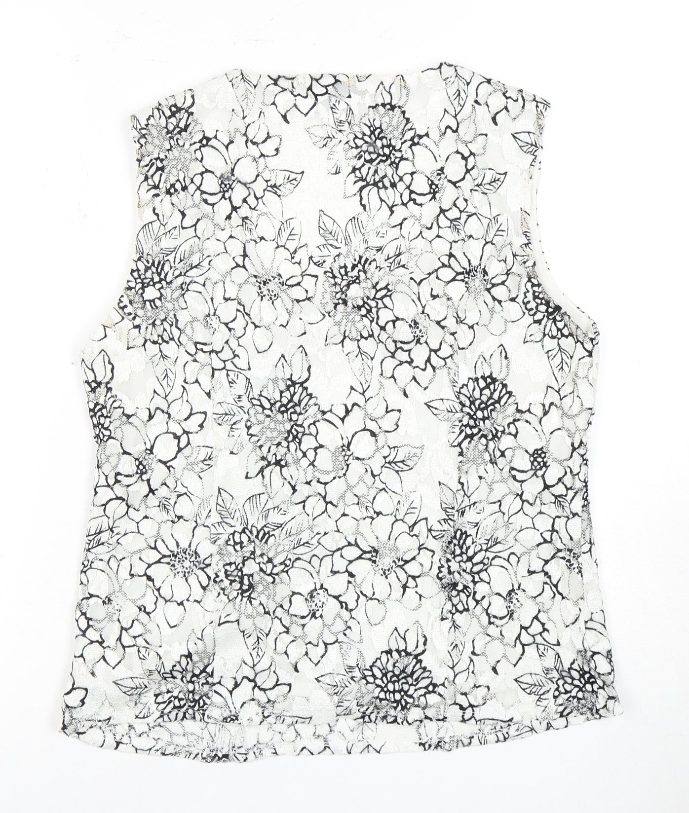 Principles Women's Black White Floral Camisole Blouse Size 14