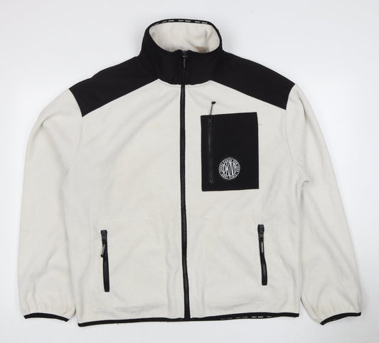 DKNY Sport Men's White Fleece Jacket Large