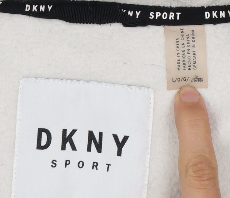 DKNY Sport Men's White Fleece Jacket Large