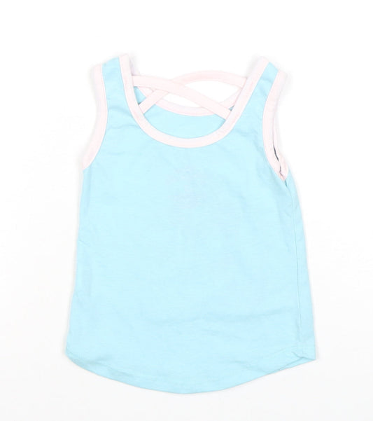 Disney Girls Blue Aladdin Tank Top, Sleeveless, Size 2 Years