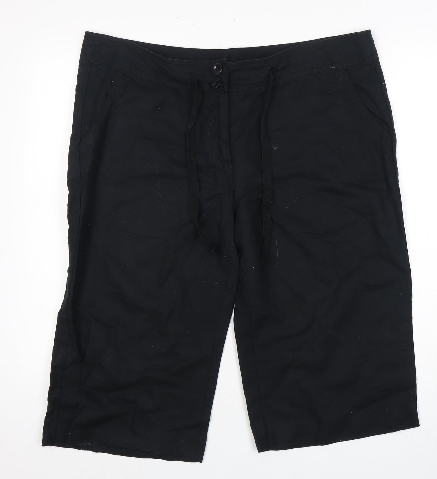 Dunnes Women’s Black Cropped Trousers Size 16