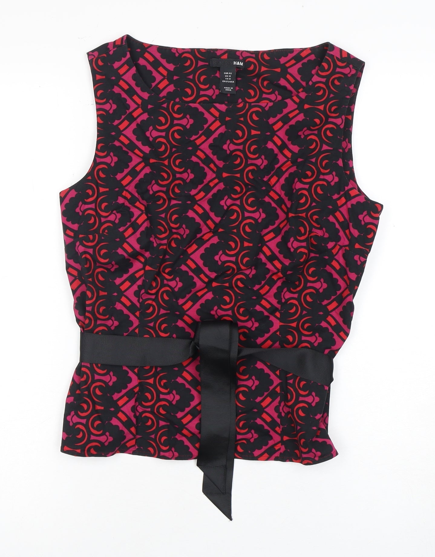 H&M Women's Multicoloured Sleeveless Top Size 14