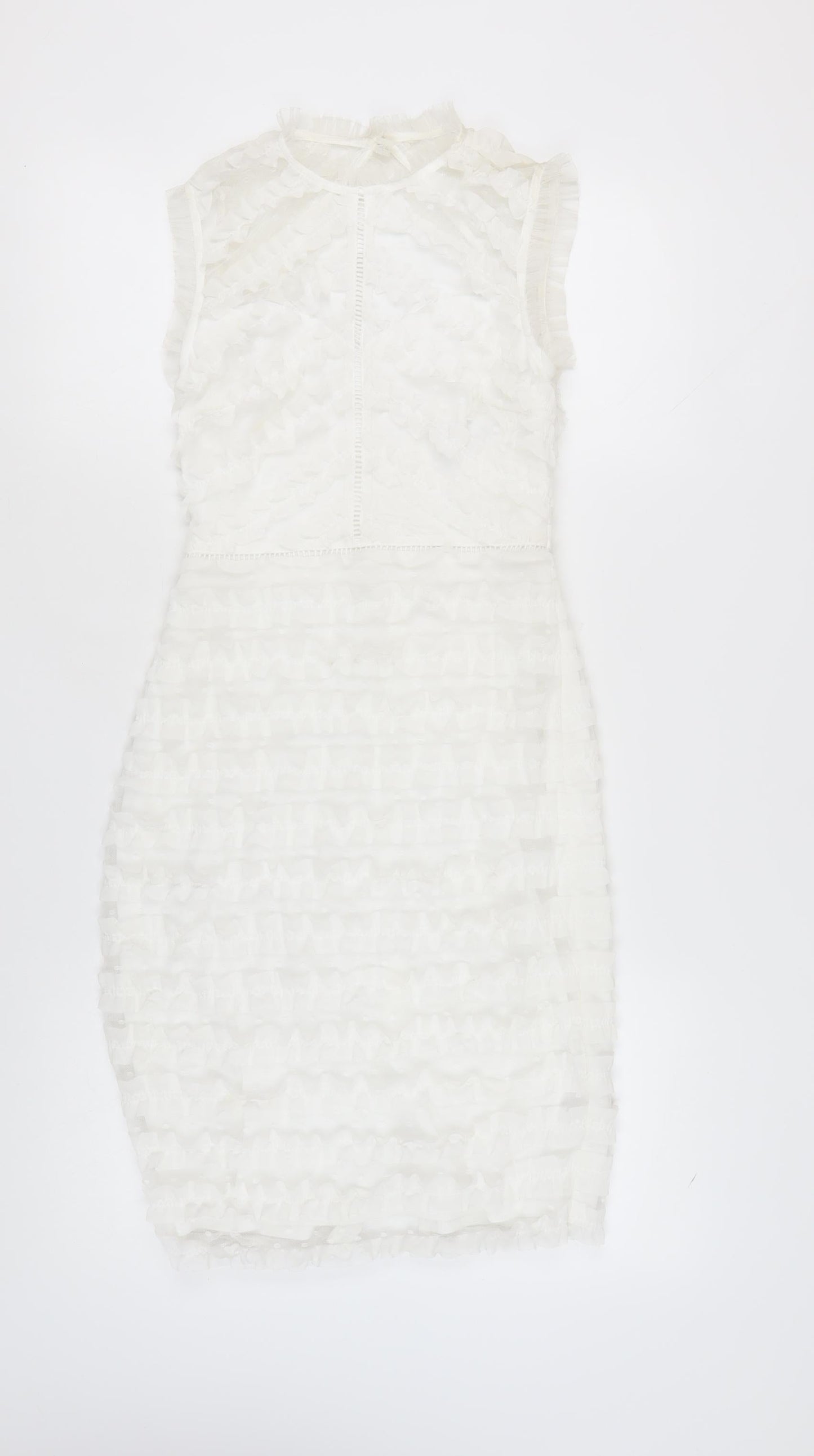 Lipsy Women's White Sheath Dress Size 8 Party Elegant