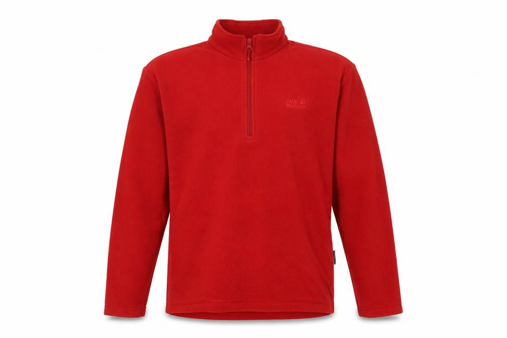 Mens UK S Classic Jack Wolfskin Red 1/2 Zip Sweatshirt