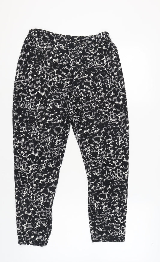Marks and Spencer Women's Black Animal Print Trousers