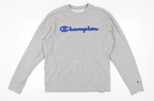 Champion Men's Grey Pullover Sweatshirt L