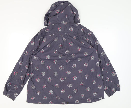White Stuff Floral Rain Jacket Women's UK 12 Multicoloured