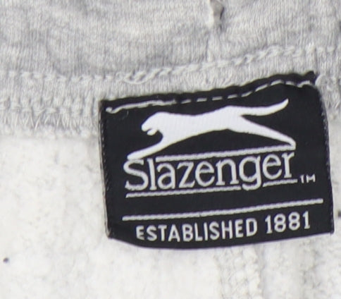 Slazenger Men's Grey XL Sweatpants with Logo and Pockets