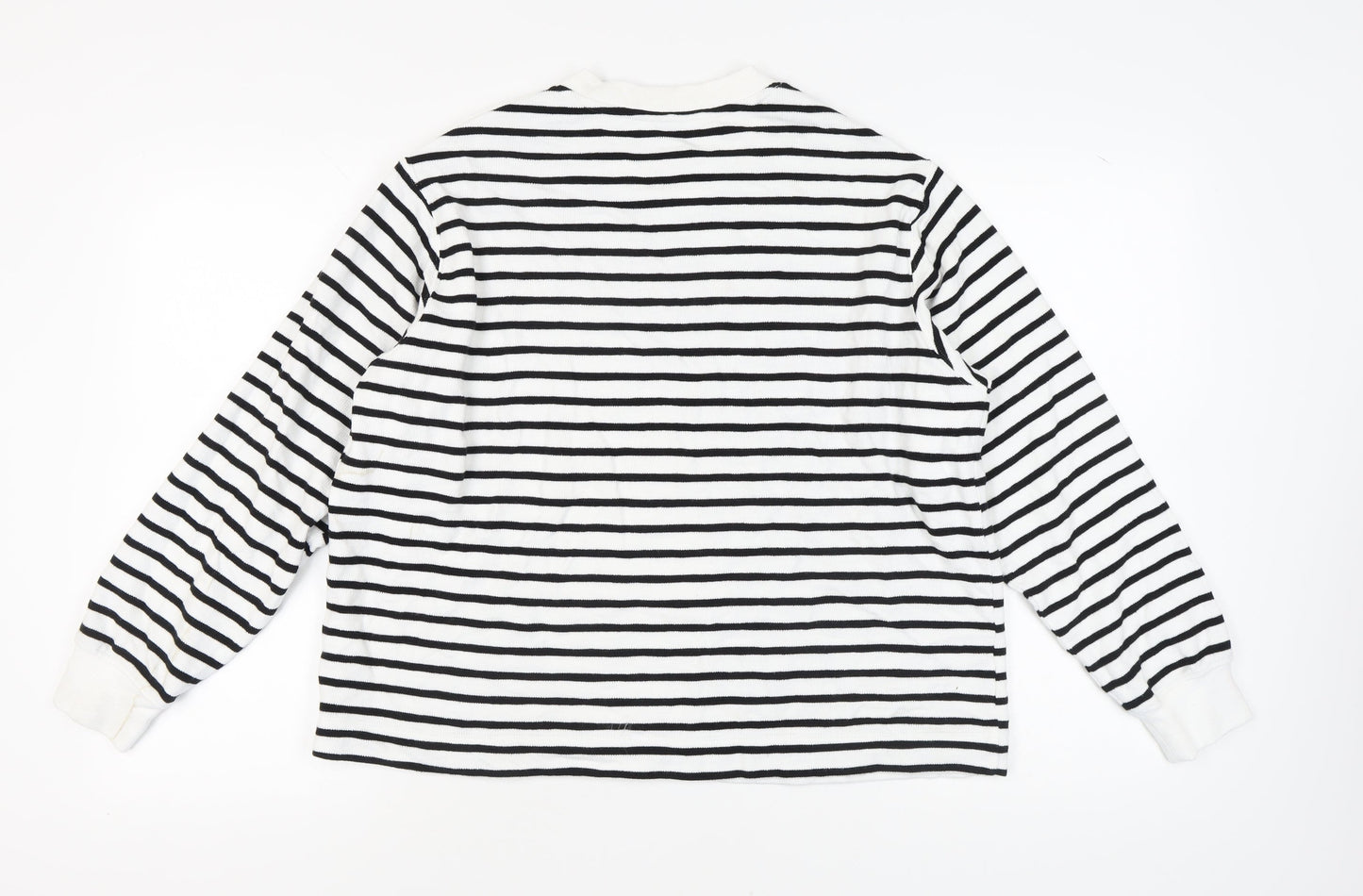 Marks and Spencer Women's White Striped Pullover Jumper, L