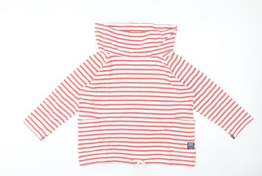 Joules Women's Red Striped High Neck Sweatshirt Size 14