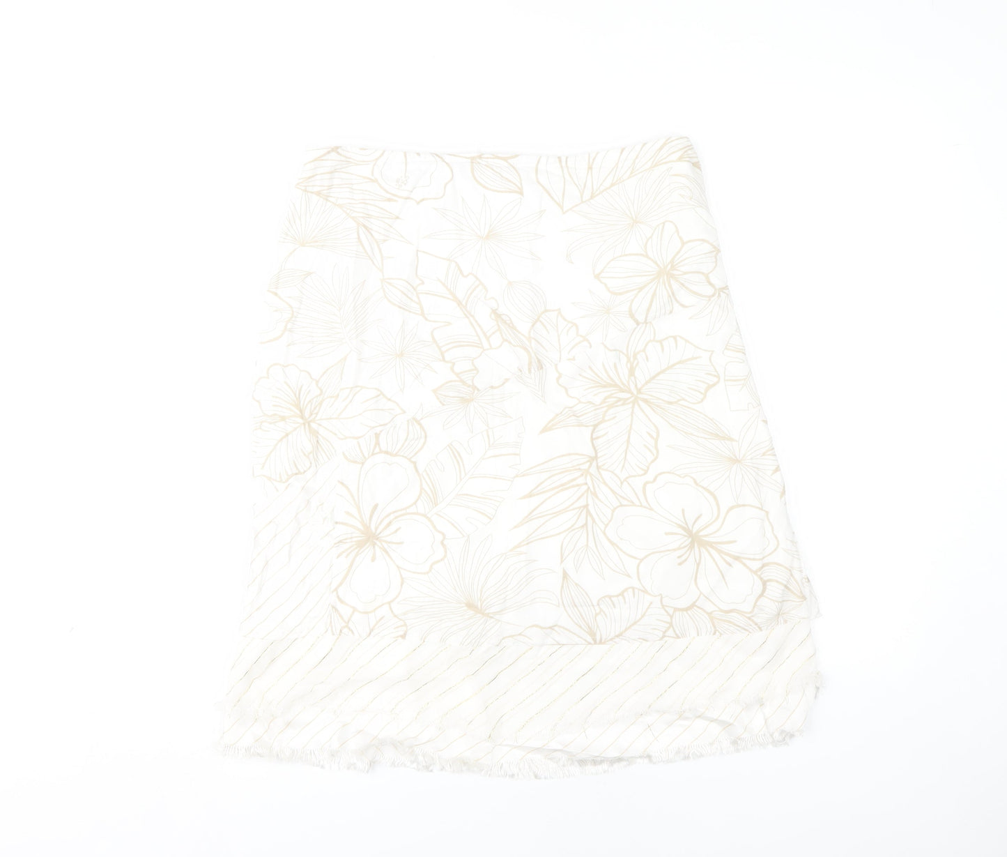 Vila Ivory Floral Women's Skirt Medium