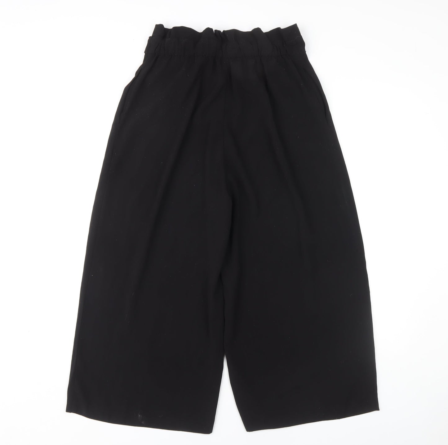 Zara Women Black Trousers, Size M, Polyester Blend