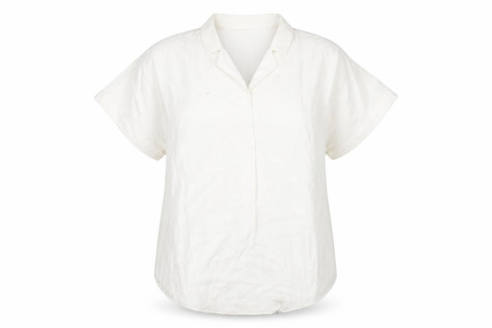 Marks and Spencer Women's Ivory Button-Up Shirt, Size 16