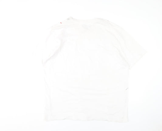 Atlas for Men White Graphic Print XL T-Shirt