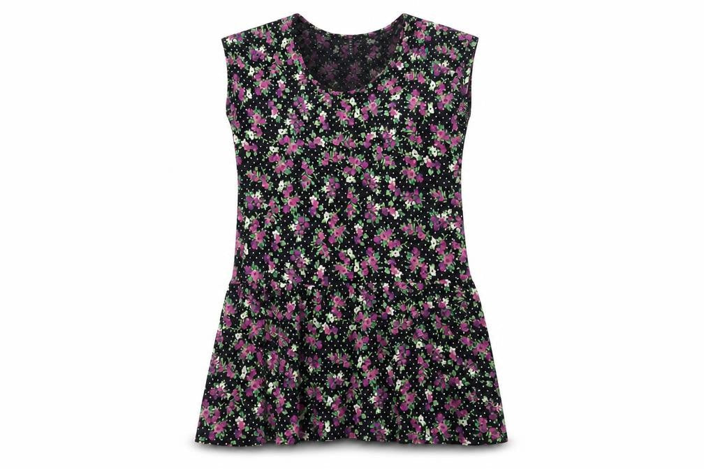 BHS Women's Black Floral Viscose Dress M Casual