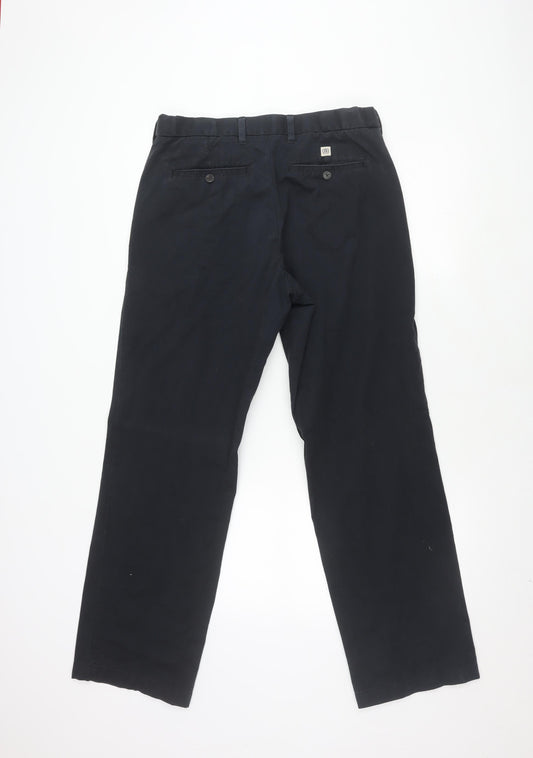 Marks and Spencer Men's Black Cotton Trousers Size 34