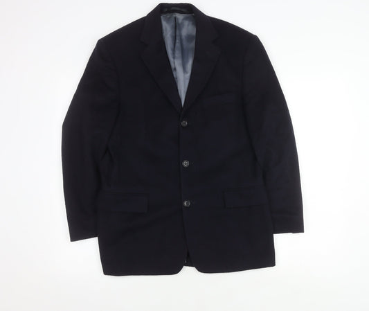 David Moss Men's Blue Wool Blazer 36S