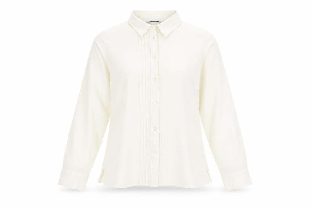 Front view of Honor Millburn Women's White Button-Up Shirt, size 10