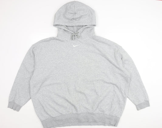 Nike Men's Grey XL Pullover Hoodie - Logo, Hooded