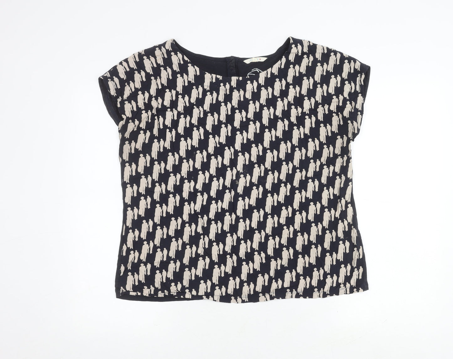 White Stuff Women's Blue Print Top Size 16
