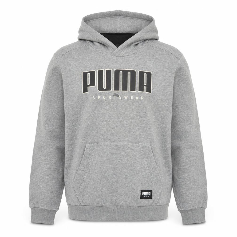 Mens UK S Regular PUMA Grey Pullover Hoodie