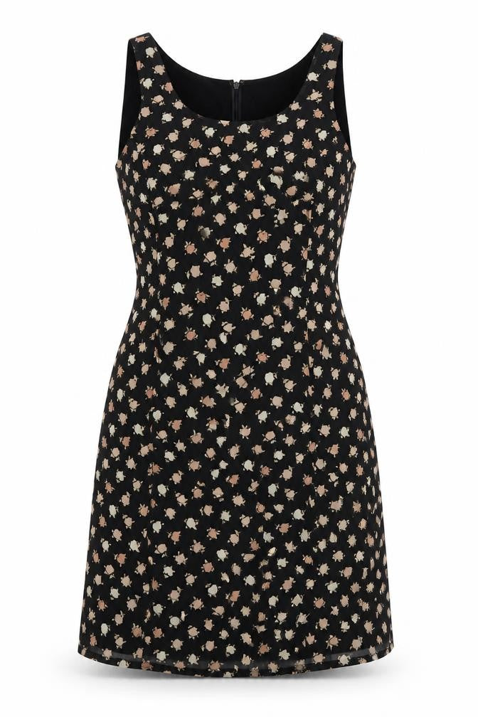 Jaeger Women's Black Floral Sheath Dress Size 12