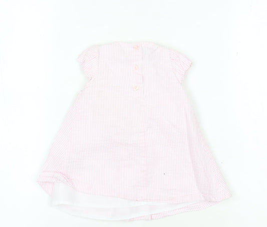 Jasper Conran Girls Pink Striped A-Line Dress 0-3M