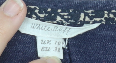 White Stuff Women's Blue 3/4 Sleeve Blouse Size 10
