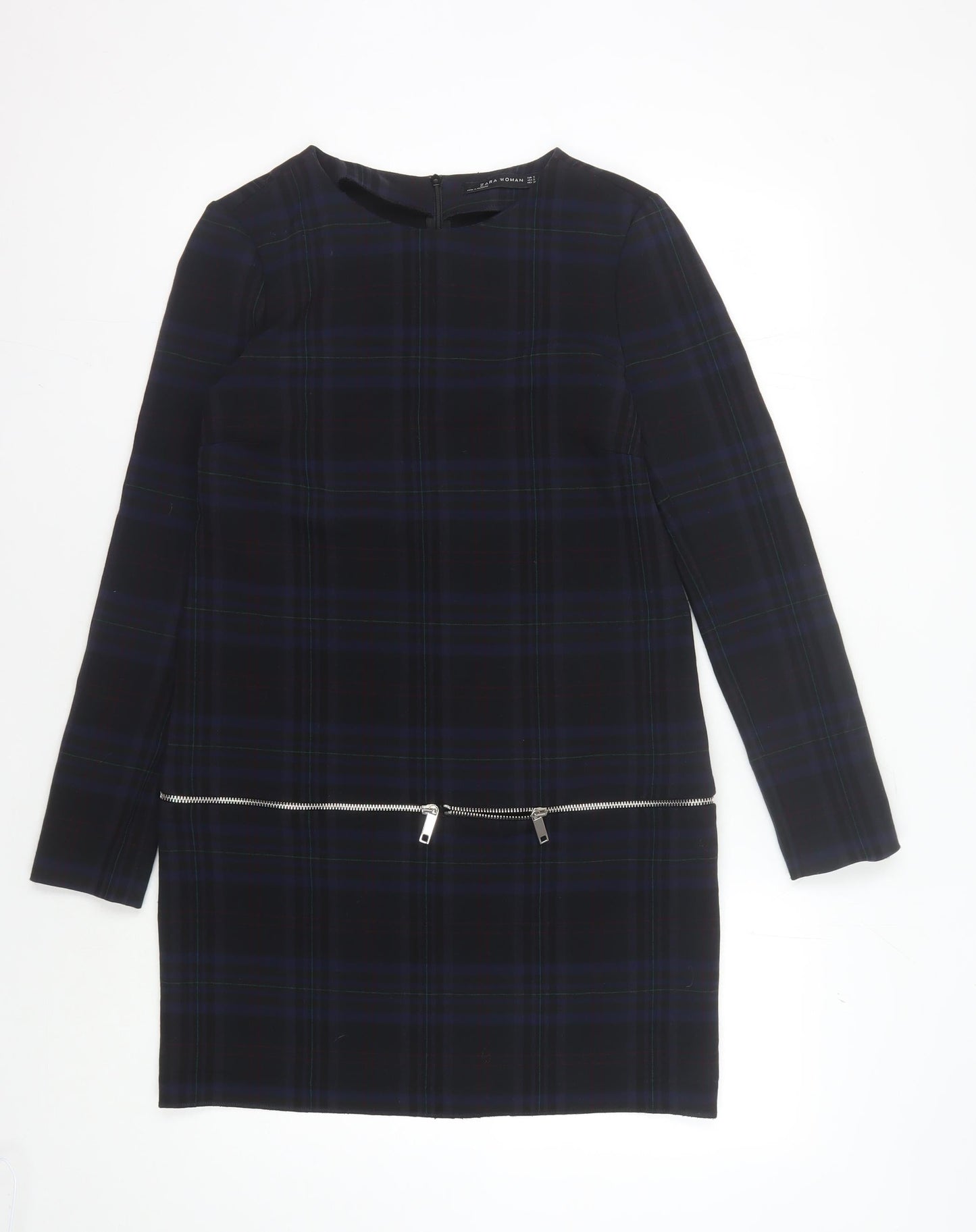 Zara Woman Black Plaid Shift Dress, Size S, Women
