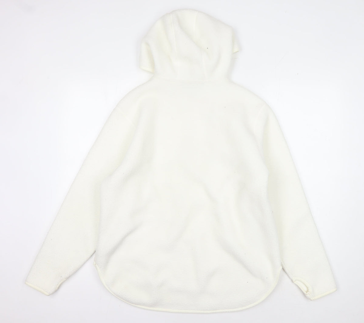 Back view of Dunnes Women’s Ivory Hoodie - S, Fleece Half-Zip Casual