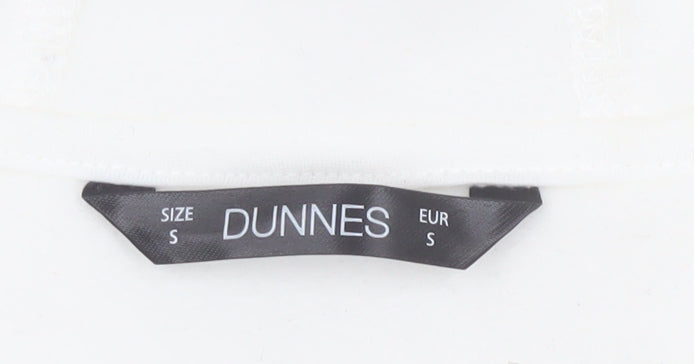 Brand and care label for Dunnes Women’s Ivory Hoodie - S, Fleece Half-Zip Casual