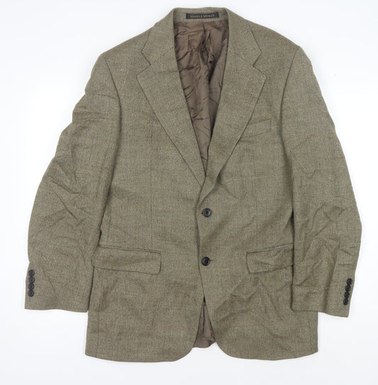 Marks and Spencer Men's Khaki Wool Blazer 40R