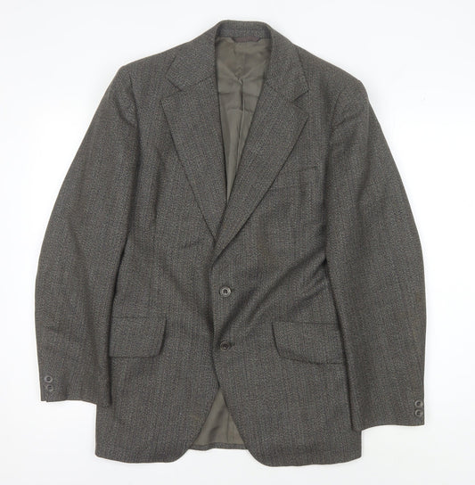 Dunn & Co. Men's Grey Herringbone Blazer, Size 40S
