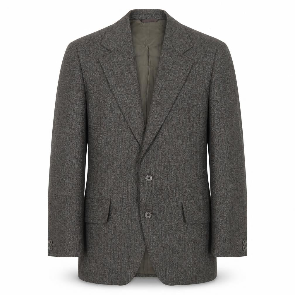 Dunn & Co Men's Grey Herringbone Blazer, Size 40S