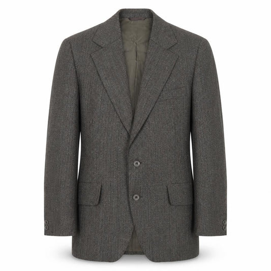 Dunn & Co Men's Grey Herringbone Blazer, Size 40S